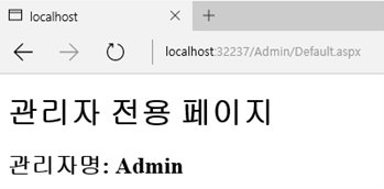 그림 17.22 관리자 전용 페이지